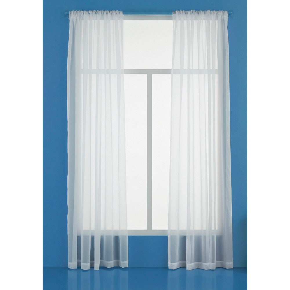 60"x84" Sheer Window Curtain Panel White - Room Essentials™: Recycled Polyester, Energy Efficient, Rod Pocket - Bellso